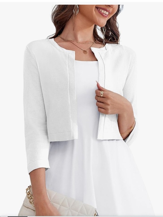 Sweaters - OmicGot White Open-Front Cropped Cardigan with Tag